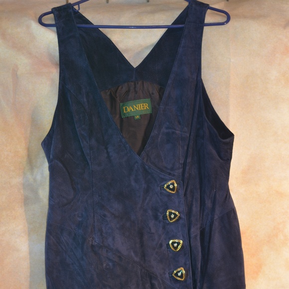SUEDE LEAGHER DANIER DRESS SZ L - Picture 1 of 5